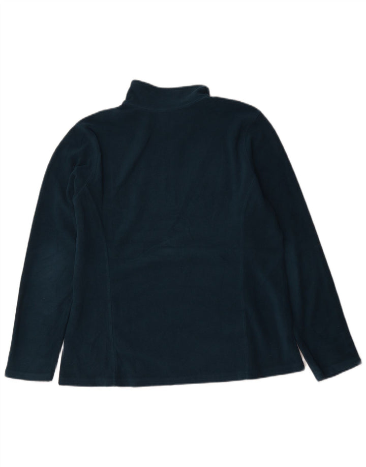 Pulover din lână cu fermoar și gât pentru femei Eddie Bauer UK 16 Poliester albastru mare