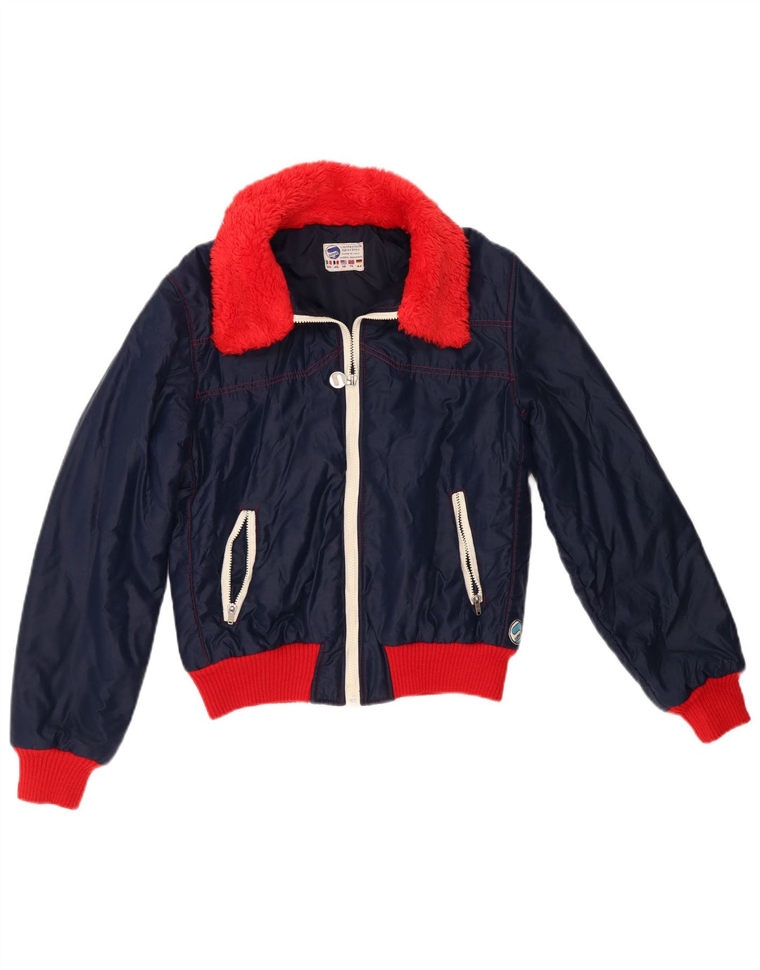 Jachetă bomber Samas pentru femei UK 16 mare, albastru bleumarin, nailon color bloc