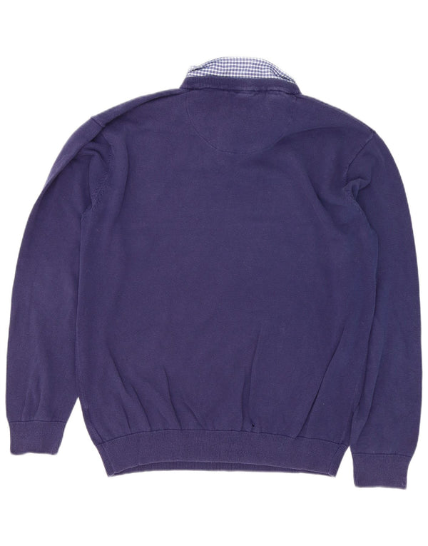 Pierre Cardin Pulover cu decolteu în V pentru bărbați, 2XL, bumbac, albastru, clasic