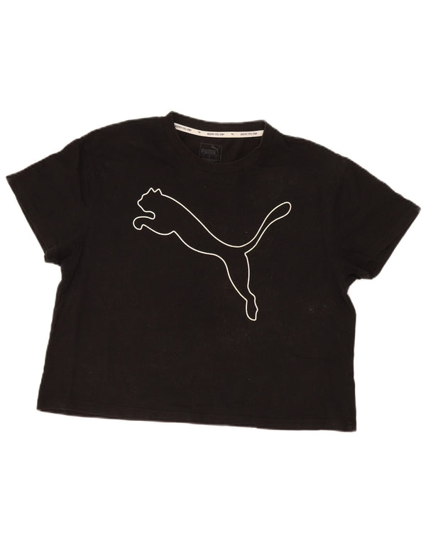 Tricou cu grafic Puma pentru femei Crop Top UK 16 Large Black