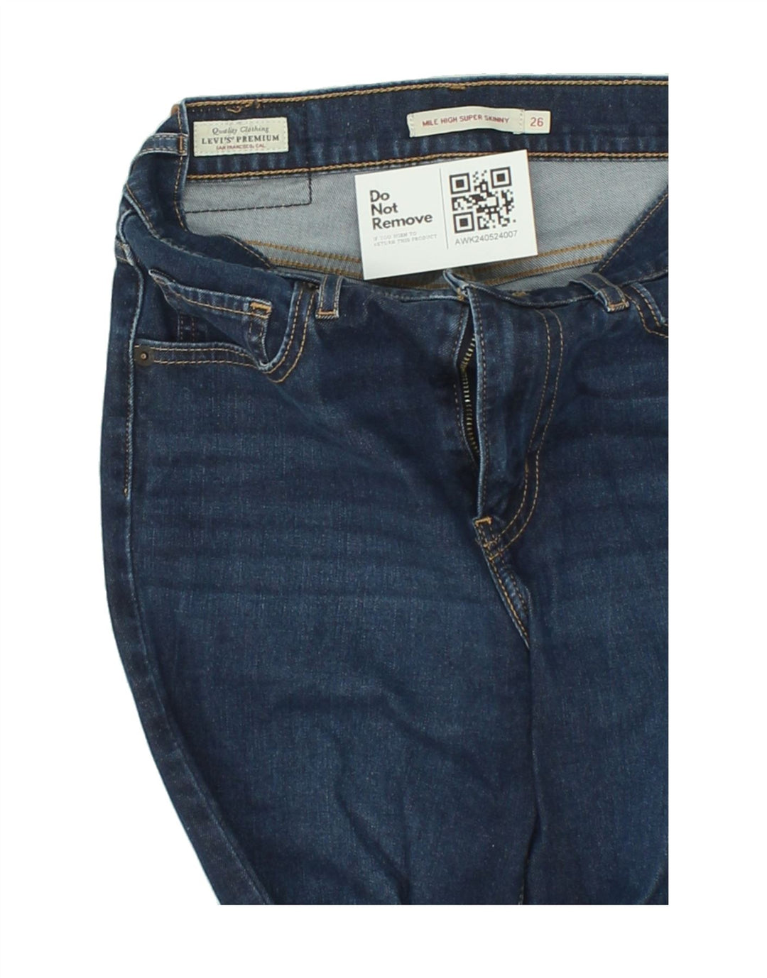LEVI'S Womens Skinny Jeans W26 L27 Blue Cotton Vintage Levi's and Second-Hand Levi's from Messina Hembry 