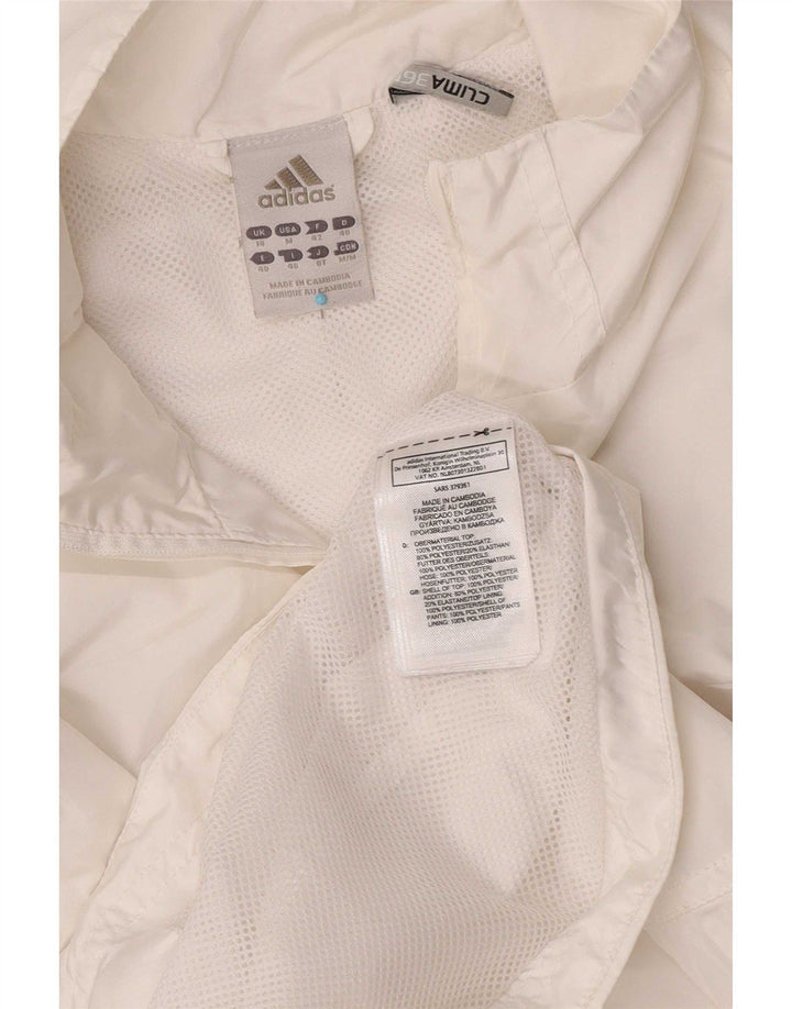Jachetă de top pentru trening Adidas Clima 365 pentru femei UK 14 Poliester alb mediu
