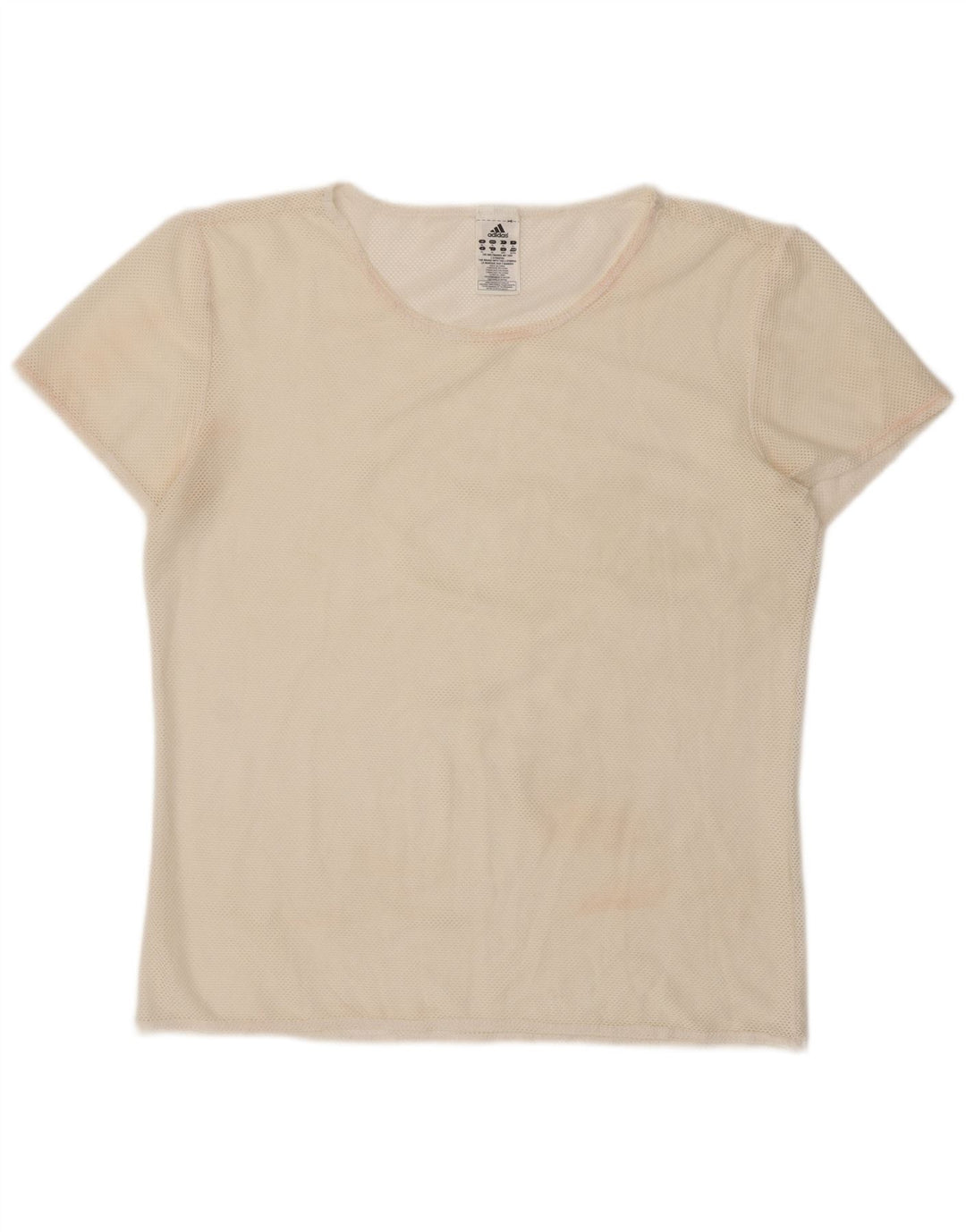 ADIDAS Womens T-Shirt Top UK 18 XL Off White Polyester