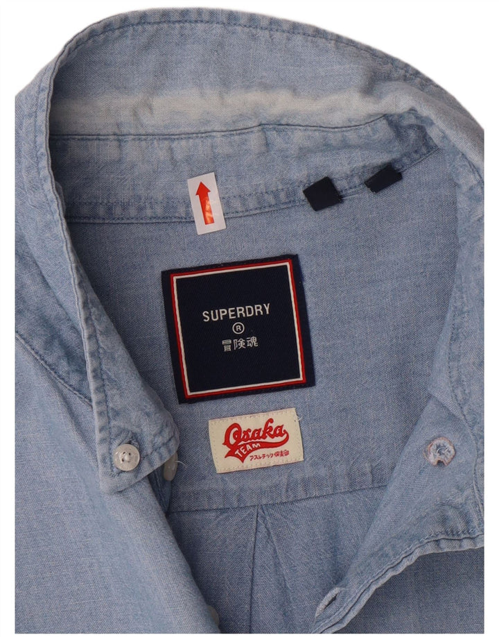 Cămașă pentru bărbați Superdry XL, bumbac albastru