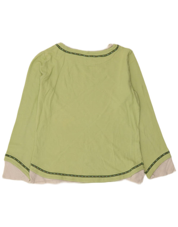 Top pentru femei Fila cu mânecă lungă UK 18 XL, bumbac color bloc verde