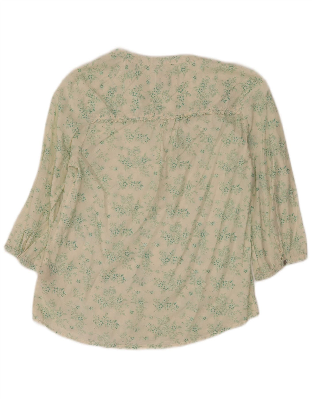 MAISON SCOTCH Bluză pentru femei supradimensionată cu mâneci 3/4 Top US 2 XS Verde Floral