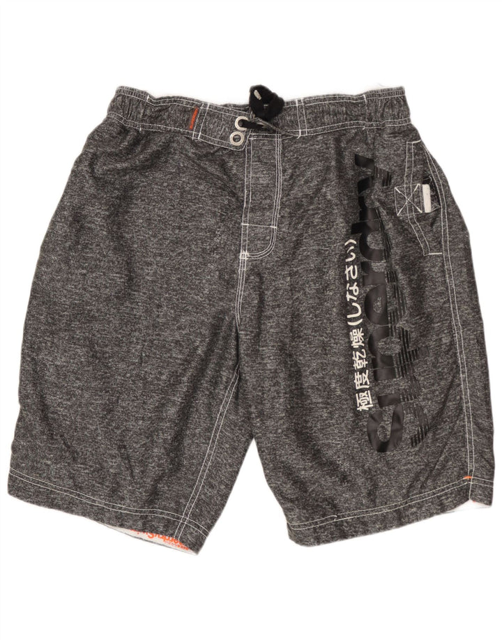 Pantaloni scurți de înot grafic pentru bărbați Superdry XL, poliester cu pături gri