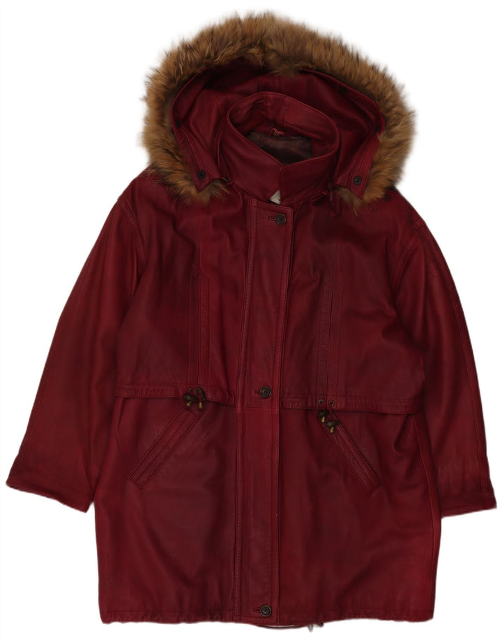 Jachetă parka supradimensionată cu glugă vintage pentru femei EU 48 2XL maro