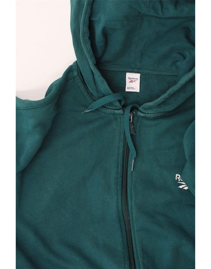 REEBOK Mens Zip Hoodie Sweater Large Green Vintage Reebok and Second-Hand Reebok from Messina Hembry 