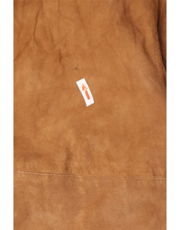Jachetă Bomber din piele intoarsa pentru barbati vintage UK 44 2XL piele maro