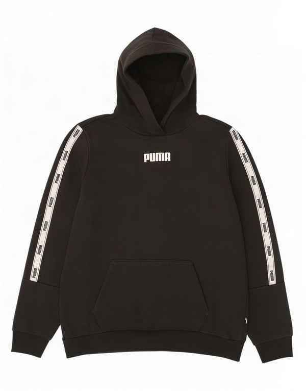 Pulover cu glugă cu grafic Puma pentru femei UK 16 mare, negru, bumbac color bloc