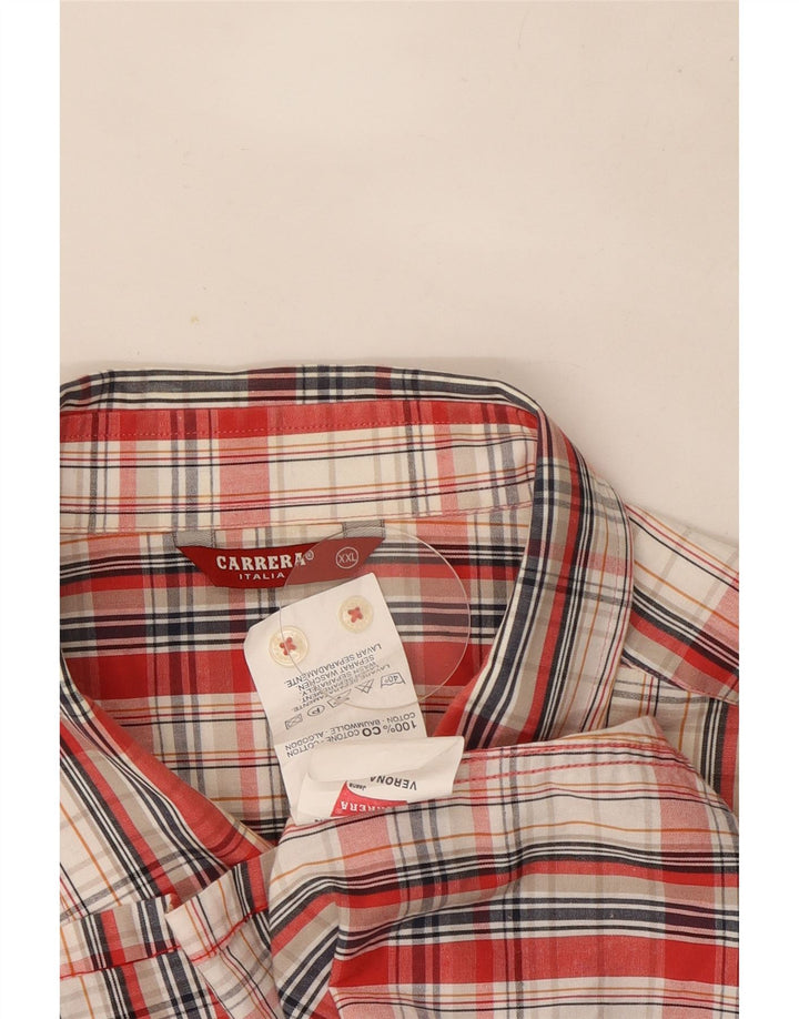 Cămașă pentru bărbați Carrera cu mânecă scurtă 2XL, bumbac roșu cu carouri