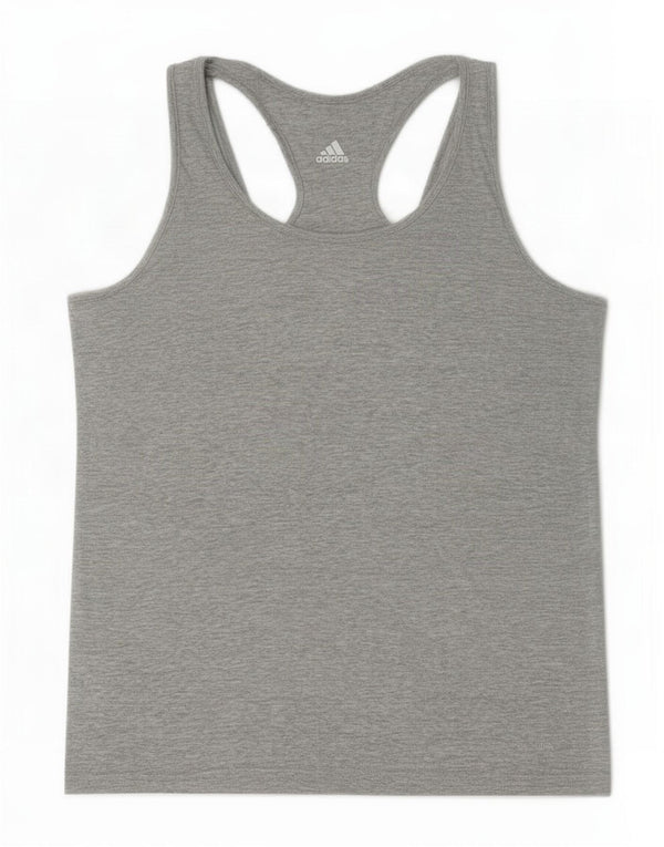Adidas Climalite Graphic Vest Top pentru femei UK 12/14 Medium Gri Bumbac