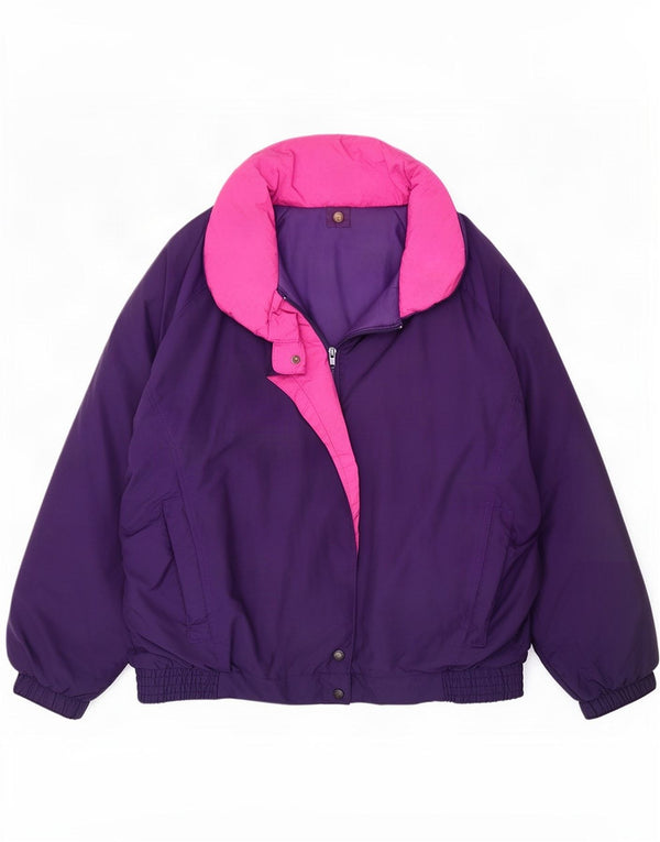 Jachetă de schi supradimensionată cu grafică pentru femei Skiss EU 46 XL Violet Colorblock