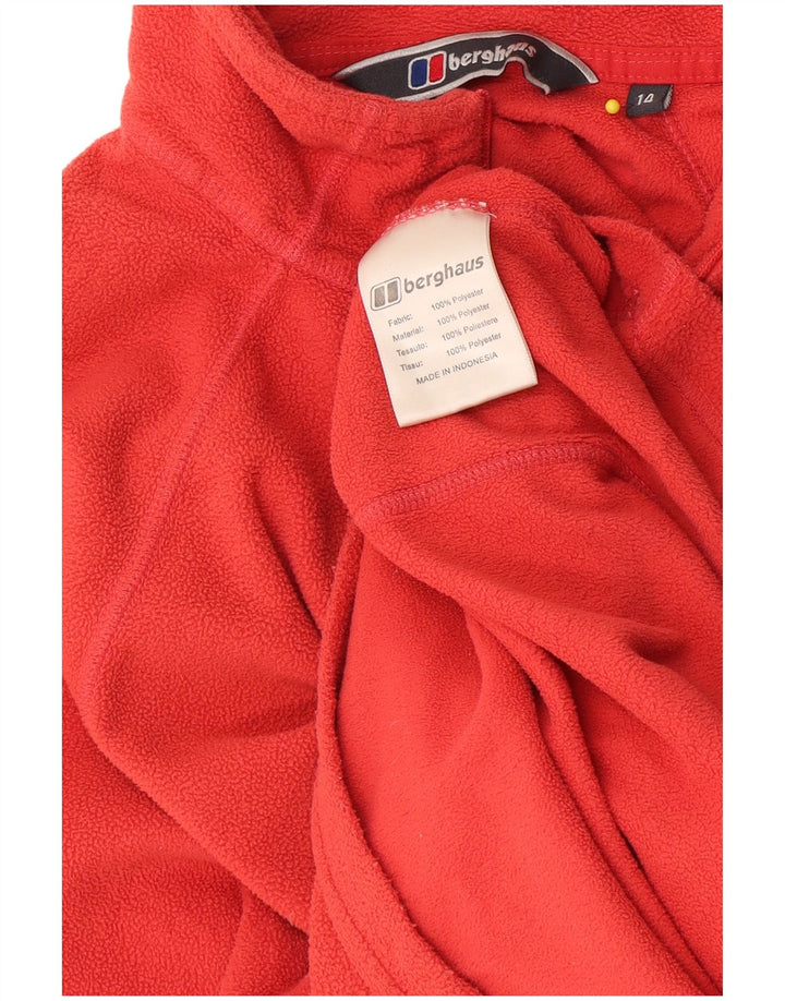 Jumper pentru femei Berghaus, cu fermoar și gât, din lână UK 14 Poliester roșu mediu