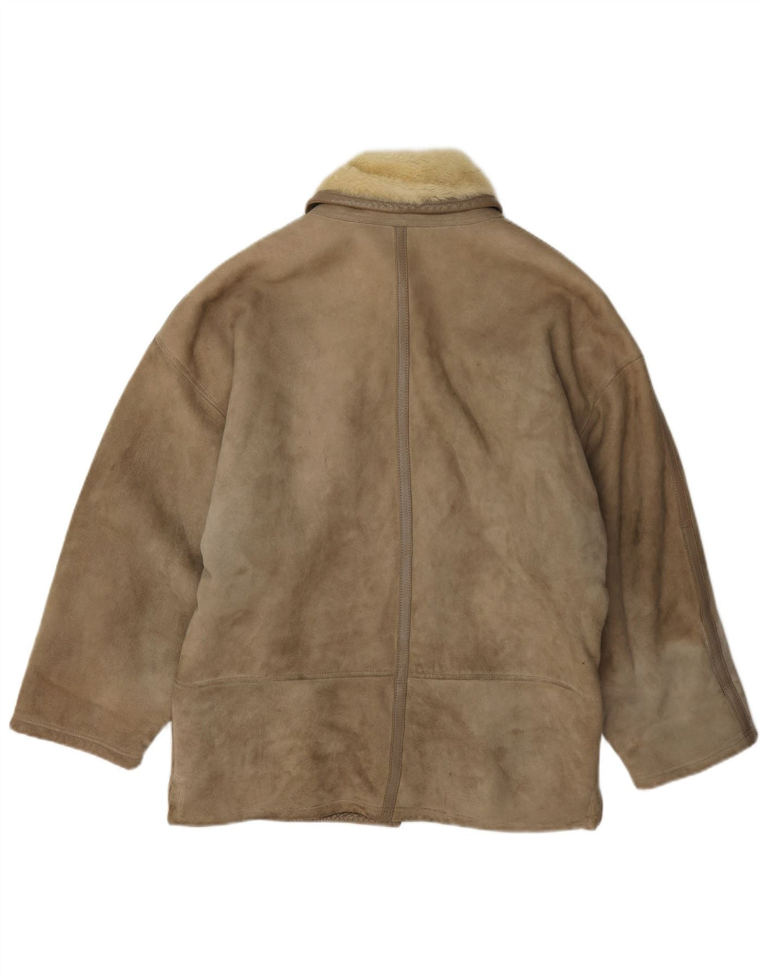 Jachetă din shearling pentru femei Genny US 6 Medium Grey Piele