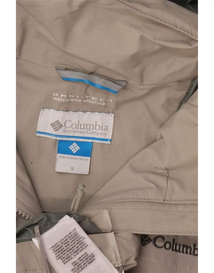 COLUMBIA Jachetă de ploaie cu glugă Omni-Tech pentru femei UK 10 Small Gri Nylon