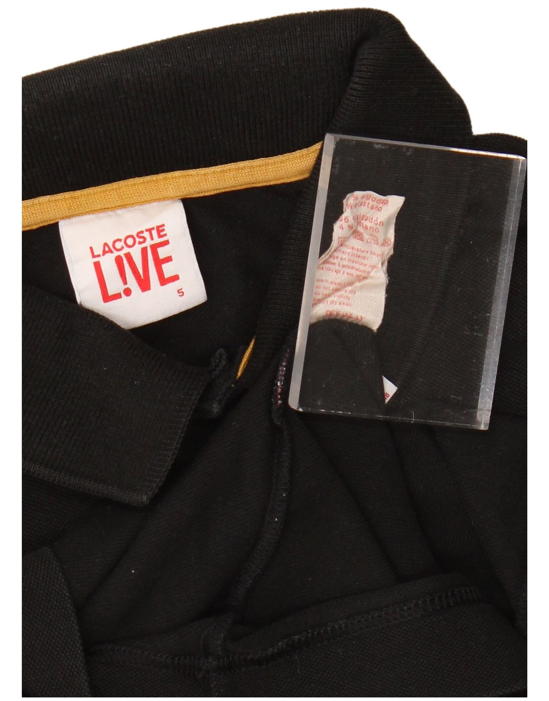 Tricou polo LACOSTE pentru bărbați mărimea 5 mare, negru, bumbac