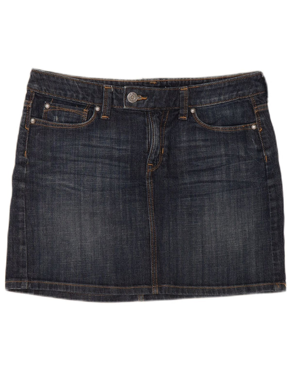 Gap Womens Mini Denim Skirt UK 12 Medium W32 Navy Blue Cotton