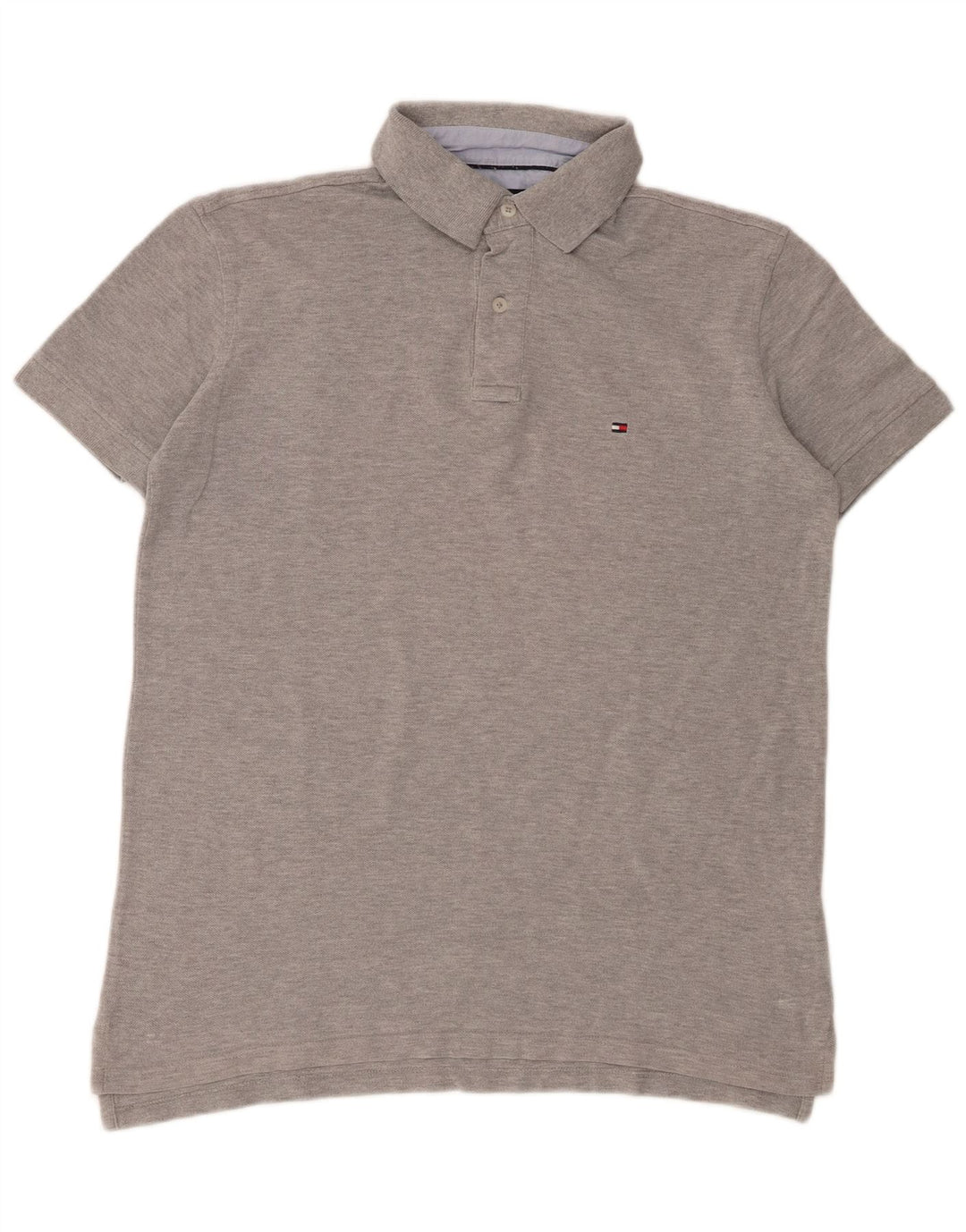 Tricou polo Tommy Hilfiger pentru bărbați, bumbac cu pete gri mediu