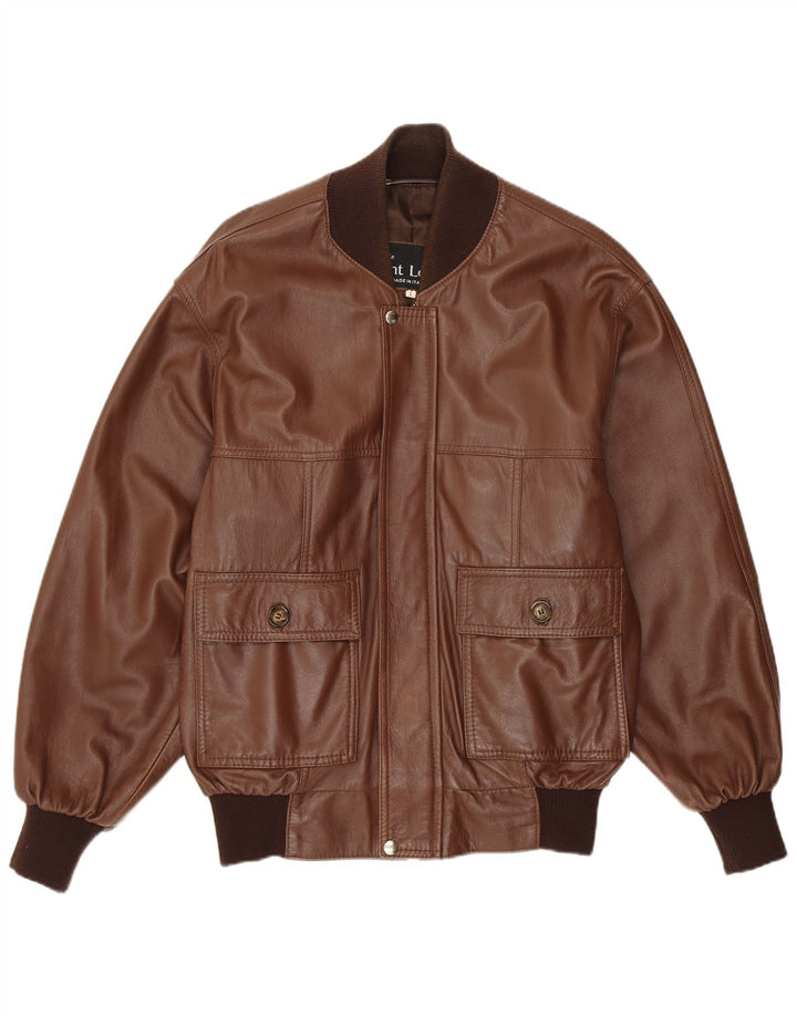 Jachetă de piele pentru bărbați VINTAGE UK 36 Piele maro mică