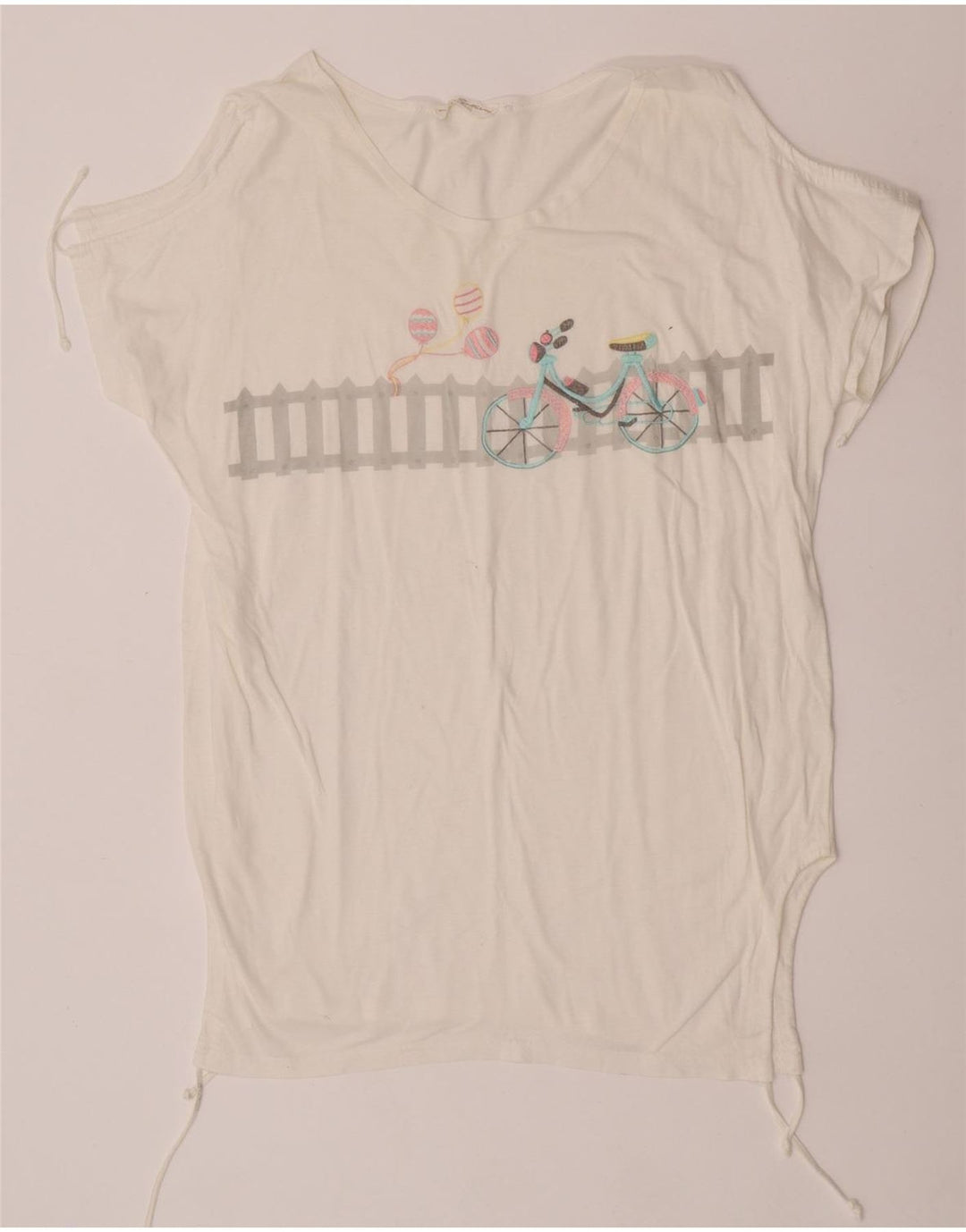 Tricou grafic vintage pentru femei Top IT 44 bumbac alb mediu
