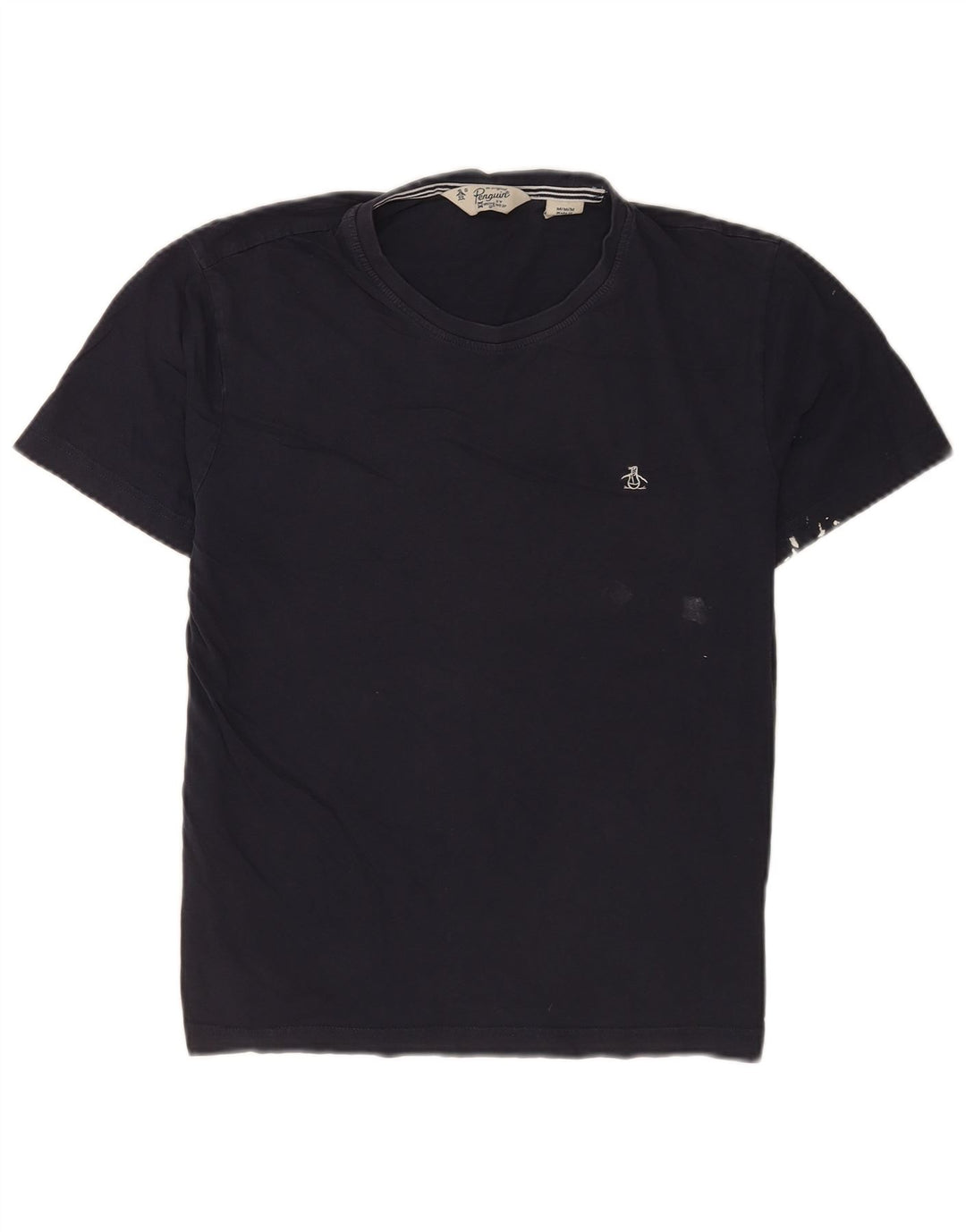 Tricou cu mânecă scurtă pentru bărbați Penguin, cu mâneci scurte, cu croiala normală, top mediu din bumbac bleumarin