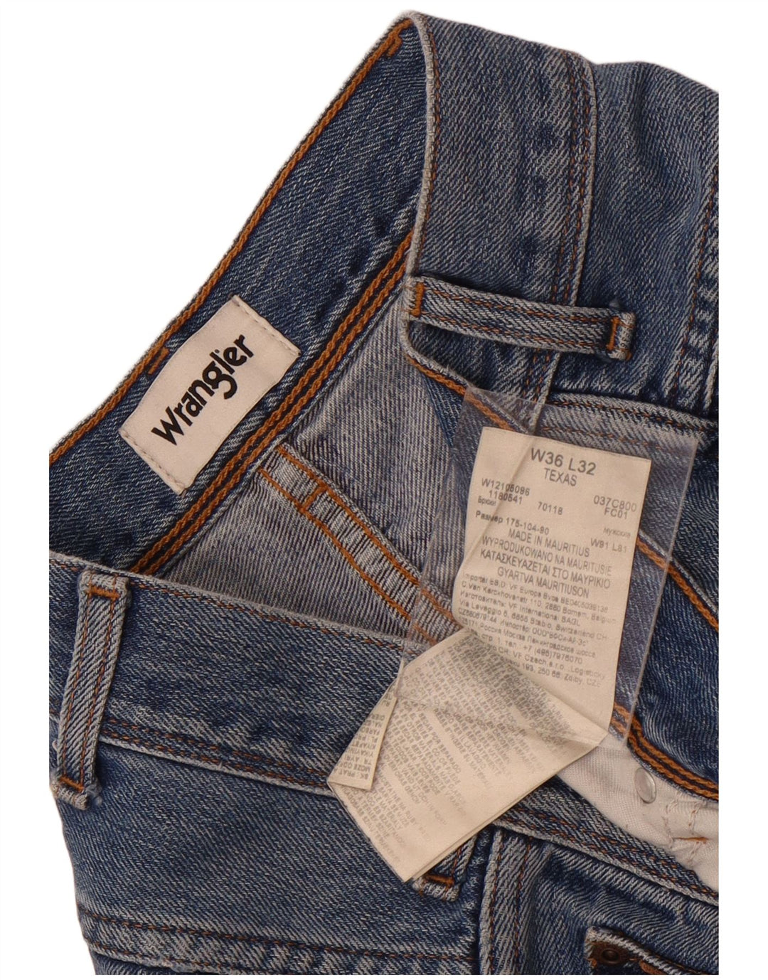 Blugi drepte pentru bărbați Wrangler Texas W36 L32 Bumbac albastru