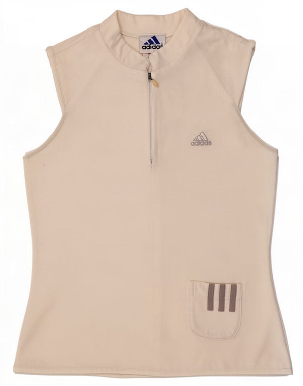 Vesta cu fermoar pentru femei Adidas UK 12 Poliester alb mediu