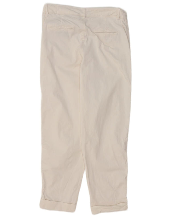 Pantaloni chino conici pentru femei Zara EU 40 Mediu L30 L27 Bumbac alb
