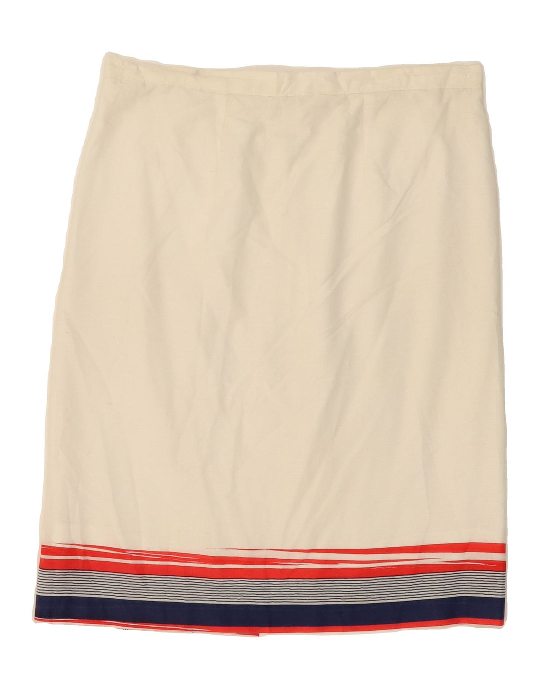 VINTAGE Womens Straight Skirt W34 Large White Striped Vintage Vintage and Second-Hand Vintage from Messina Hembry 