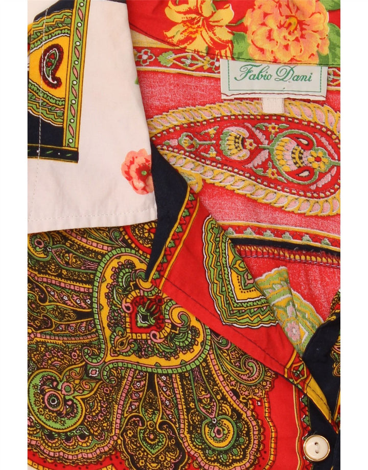 Bluză cămașă cu model abstract pentru femei Fabio D UK 16 mare, multicoloră