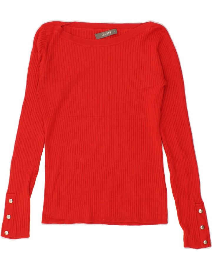OASIS Womens Boat Neck Jumper Sweater UK 8 Small Red Viscose Vintage Oasis and Second-Hand Oasis from Messina Hembry 