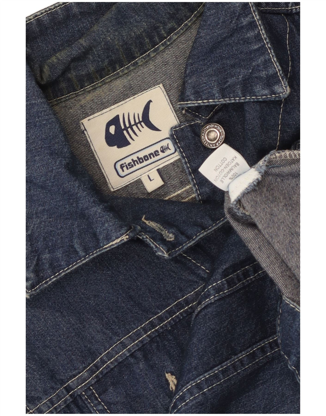 Jachetă de blugi pentru femei Fishbone UK 14 mare, bumbac bleumarin