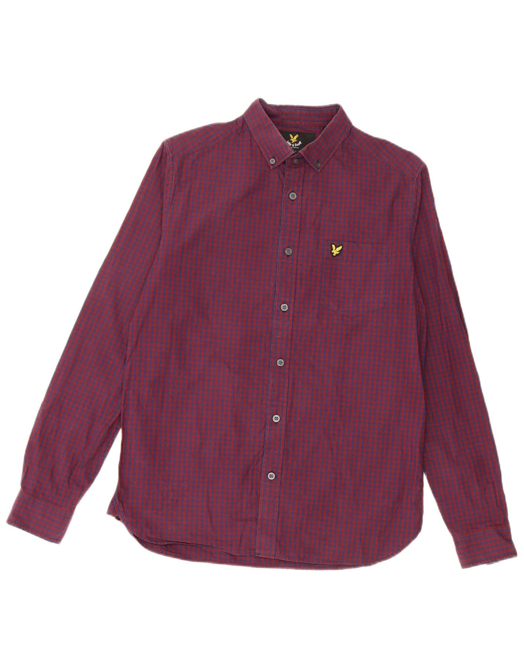 Cămașă pentru bărbați Lyle & Scott, din bumbac vichy burgundă