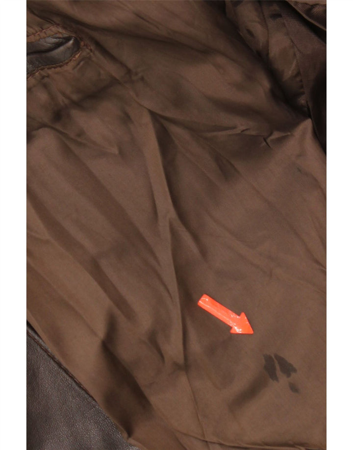 Jachetă de piele vintage pentru bărbați UK 42 XL din piele maro