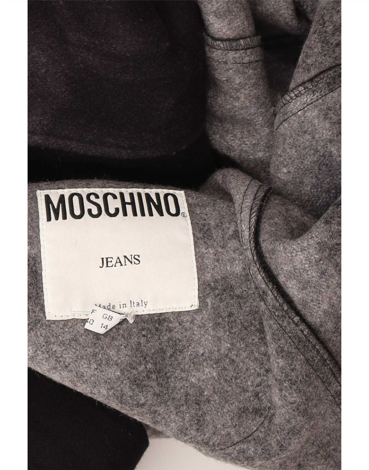 Palton pentru femei Moschino UK 14 Medium Black Colorblock Lână