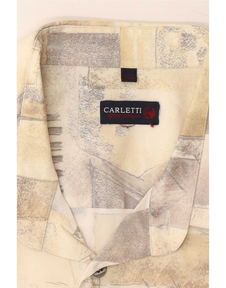 Carletti Cămașă cu mânecă scurtă pentru bărbați 2XL Bej Patchwork
