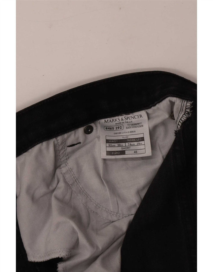 Blugi drepti pentru bărbați Marks & Spencer W36 L29 bumbac negru