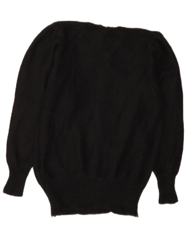 Pulover vintage pentru femei cu decolteu rotund IT 44 mediu negru