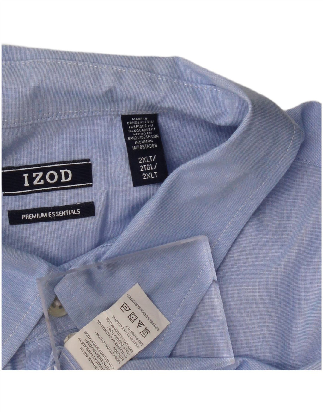 IZOD Mens Big & Tall Shirt 2XL Blue Cotton