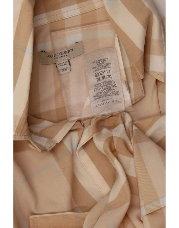 Cămașă BURBERRY pentru femei UK 6 XS, bumbac cu carouri bej