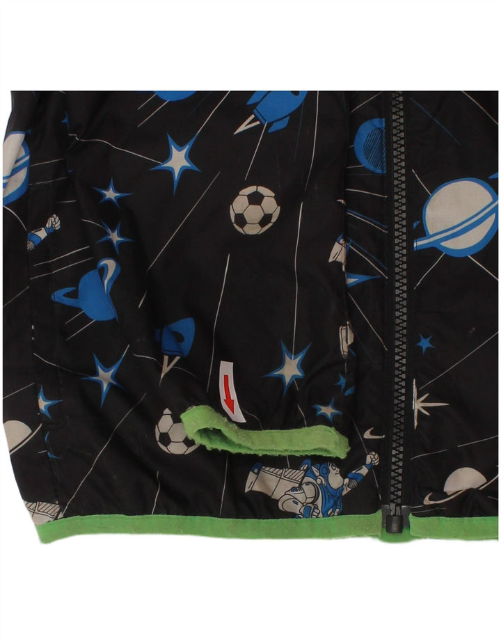 Jachetă de ploaie cu glugă Adidas băieți 5-6 ani poliester geometric negru