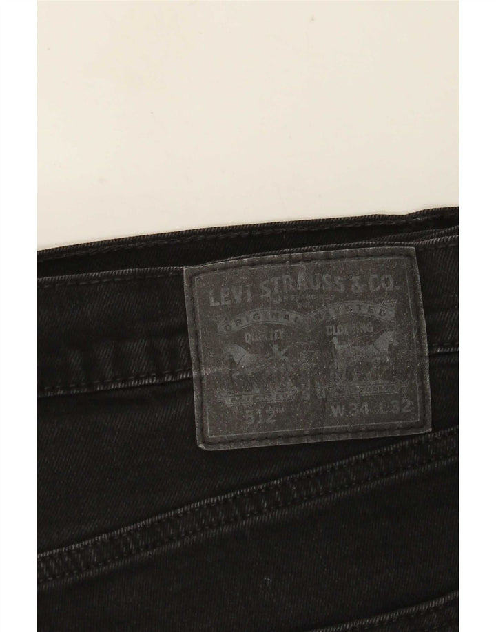Blugi conici pentru bărbați Levi's 512 Slim Tapered W34 L32 Black