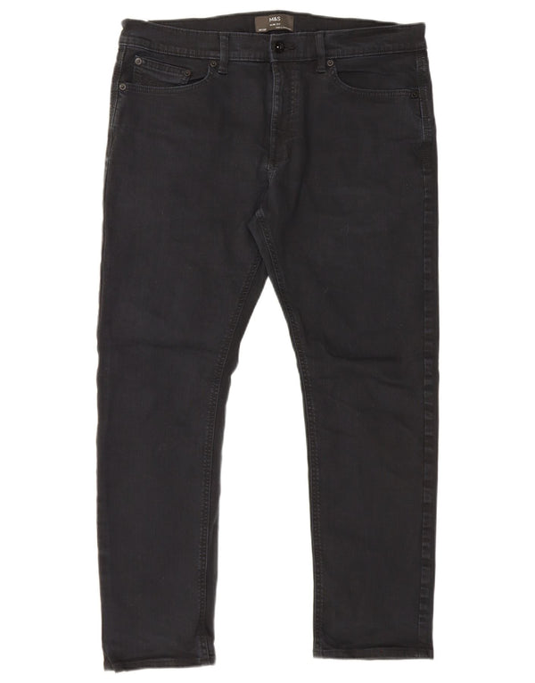 Blugi slim pentru bărbați Marks & Spencer W36 L29 bumbac negru