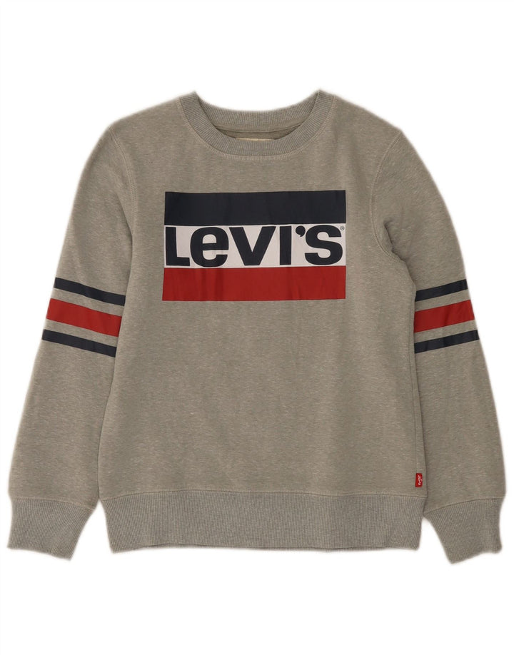Pulover Levi's pentru băieți, cu capota, 9-10 ani, gri pete
