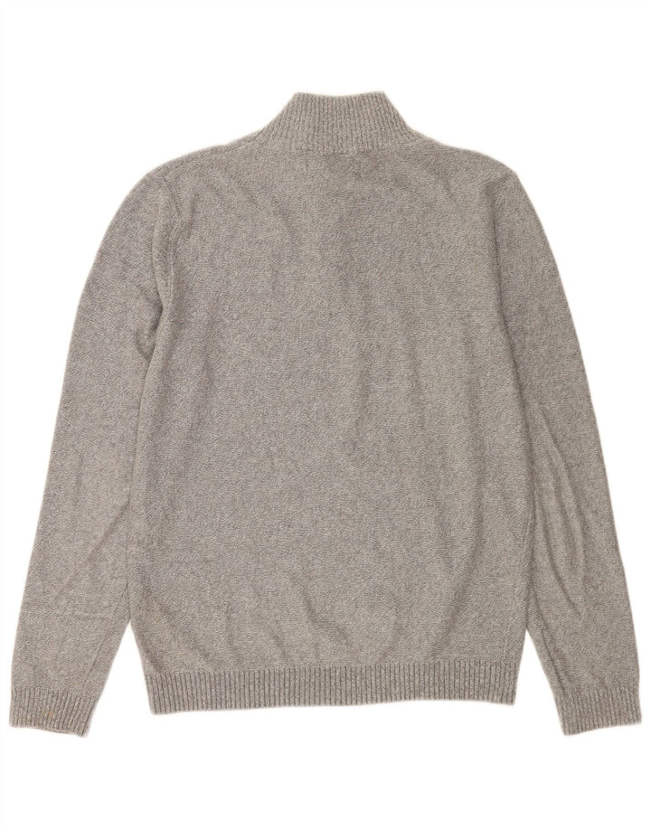 Jack & Jones Pulover cu fermoar pentru bărbați, bumbac, gri mic