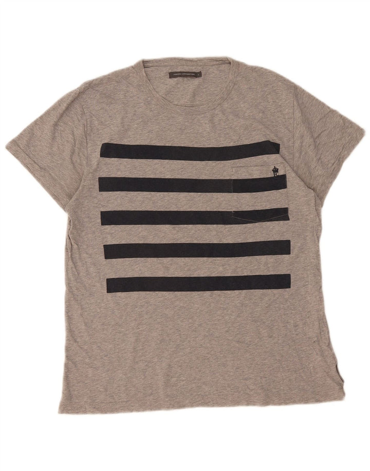 FRENCH CONNECTION Tricou pentru bărbați Top mare, gri, bumbac color bloc