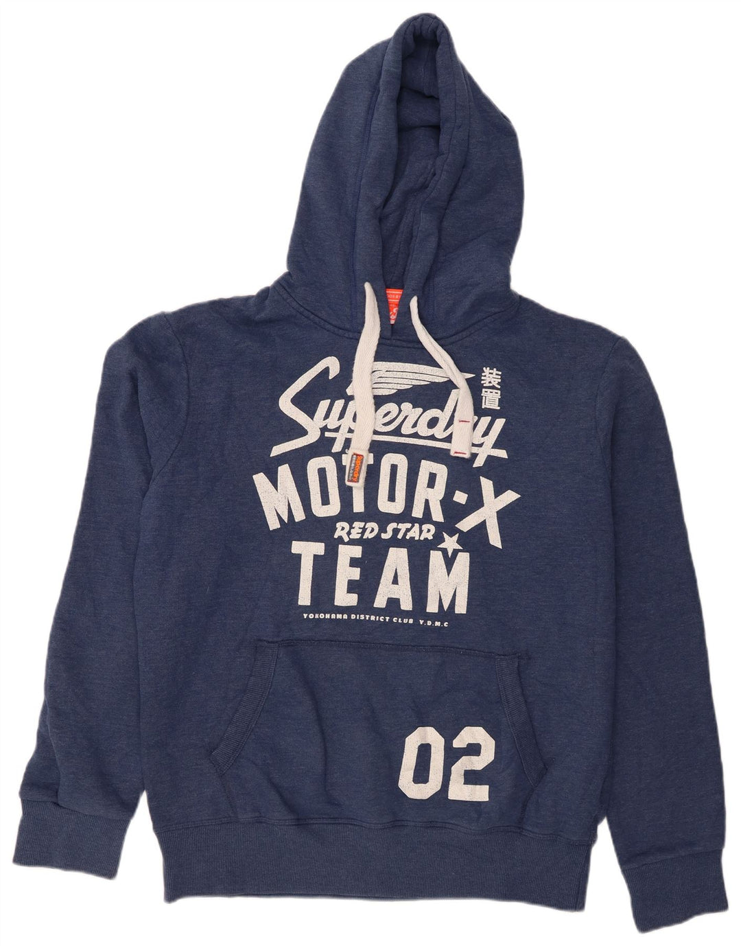 Pulover cu glugă grafic Superdry pentru bărbați XL, bumbac bleumarin