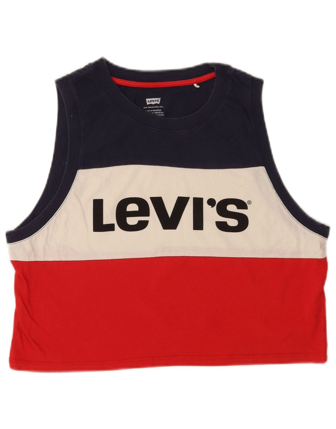 Levi's Crop Graphic Vest Top pentru femei UK 10, mic, multicolor, colorblock